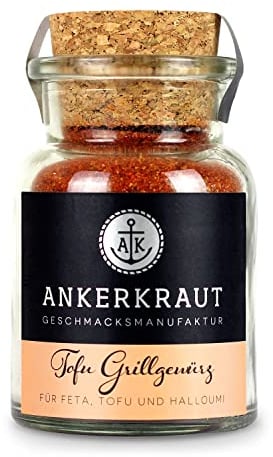 Ankerkraut Tofu Grillgewürz, vegetarisch und vegan grillen, für Tofu und Gemüse, 95g im Korkenglas