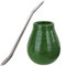 Gaucho Bruno Yerba Mate - Ensemble de Gourde et Paille - Tasse en Céramique, Paille Bombilla en Acier Inoxydable - Kit pour Boisson Maté Bio et Réutilisable – Maison et Voyage – 400ml - Vert