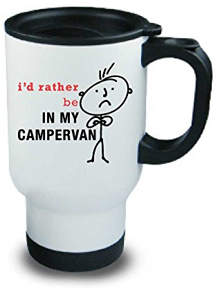 60 Second Makeover Limited Mens I'd Rather Be in My Campervan Metal Travel Mug Novelty Dad Fathers Day Friend Gift Cup Camping Camper Caravan