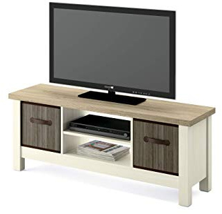Muebles Pitarch Artik Biscuit TV-Möbel, Spanplatte und Melamin, hohe Dichte, Kiefer/Cambrian, 51 x 130 x 41 cm
