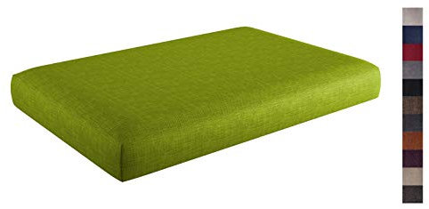 sunnypillow Palettenkissen mit abnehmbarem Bezug Kaltschaum Palettenauflage Palettenpolster Palettensofa Sitzkissen Rückenlehne Indoor Outdoor Sitzkissen 120x60x15cm Grün