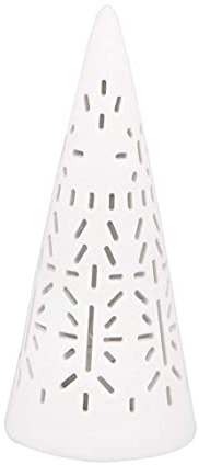 Räder Living Mini LED Lichttanne aus Porzellan mit Lochmuster in der Farbe Weiß, Maße: 9,5 cm x 4 cm, 89866