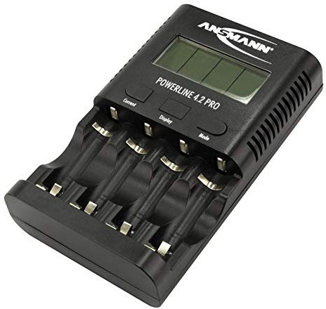 Ansmann Powerline 4.2 Pro AA & AAA 1.2V Battery Charger For NiMH NiCd Rechargeable Batteries | With UK & EU Plugs | Fast Charger to Charge & Discharge Batteries, 1001-0079-UK