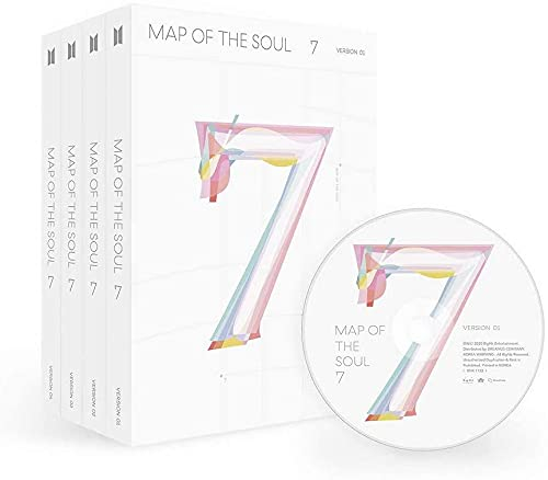 BTS MAP OF THE SOUL: 7 [4 All Ver. SET] Album, PHOTOBOOK_LYRIC Book_Mini Book_Photocard_Post Card_Sticker_Coloring Paper_Folded Poster_Special Bonus (BTS Photo Card)