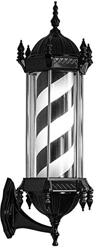 Pirulo, Polo, Palo o Poste de Barbero Vintage Giratorio con Luces, Rayas Iluminadas Giratorias Lámpara Montada en La Pared Estilo de Roma Peluquería Peluquería Peluquería Letrero,Blackandwhitestrips
