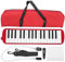 Teclado de instrumento mel¨®dico de 32 teclas, estilo piano con boquilla, juegos de tubo y bolsa de transporte para ni?os, principiantes, adultos, regalo, color negro(rojo)