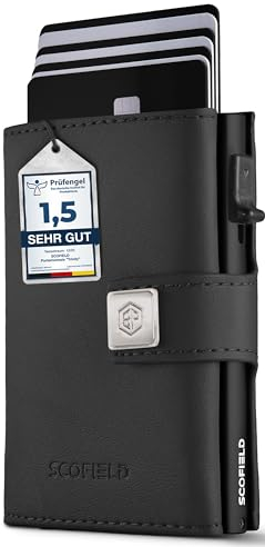 SF SCOFIELD Trinity Premium Slim Wallet I Wallets for Men I Kartenetui Herren 10 – 12 Karten I Kreditkartenetui I RFID Schutz I Karten Portemonnaie I Smart Wallet I Herren Geldbörse I Card Holder