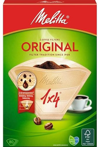 MELITTA - 80 Filtres À Café (1:4) Brun Fsc - ( Lot De 4 )
