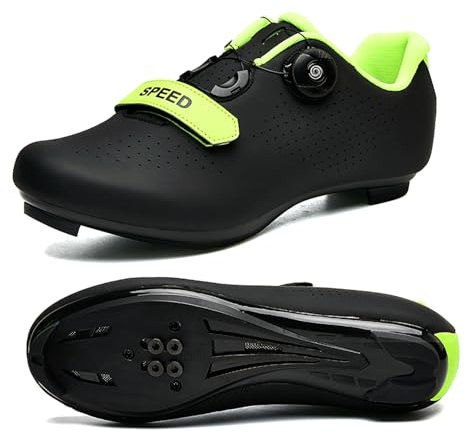 LZQpearl Chaussures Cyclisme Couleur Unie, Hommes et Femmes Chaussure de Vélo de Route et VTT, Baskets D'extérieur Professionnelles Compatibles avec Peloton SPD/SPD-SL Et Look