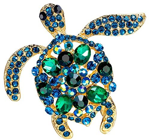 TOSSPER Mode Tortue Broches Tortue Mer Broche Cristaux d'animaux Pinches pour Femmes Hommes Cadeaux