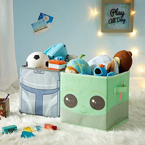 Idea Nuova Star Wars The Mandalorian Grogu aka The Child Collapsible Storage Cubes, Set of 2, 10x10
