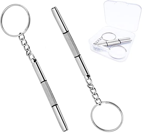 Tournevis à Lunettes, Porte Clés Mini Tournevis 3 en 1, Pour Lunettes, Lunettes de Soleil, Montres, 2 Pièces
