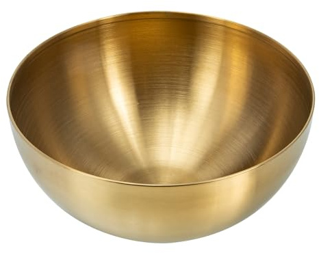 ERINGOGO Stainless Steel Salad Bowl Korean Steamed Egg Pot Metal Salad Salsa Bowls Udon Stainless Steel Mixing Bowl Noddles Bibimbap Serving Bowl Ramen Bowl Soup Bowl Bracket Korean Version