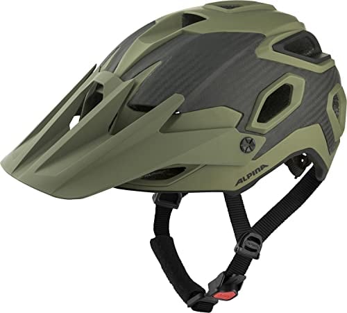 Alpina ROOTAGE - Extrem Robuster, Carbonfaser-Verstärkter Enduro & Trail Fahrradhelm Mit Kühlenden Polstern Für Erwachsene, Olive matt, 57-62 cm
