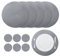NAKIHOUSE 12er Set Tischsets Weihnachten Rund Grau Platzstes, Gewebte Tischsets Abwaschbar Platzsets mit Untersetzer, Hitzebeständig rutschfest Platzdeckchen für Hochzeit, Fest-34cm