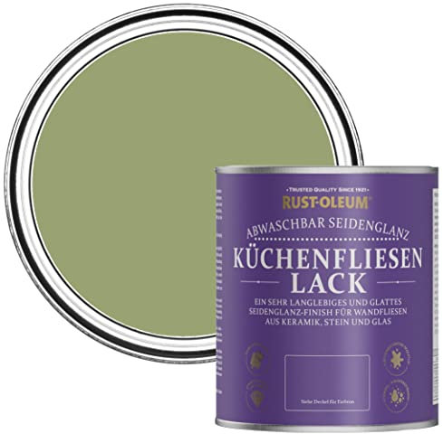 Rust-Oleum Peinture Verte Résistante à l'eau pour Faïence de Cuisine, Finition Satinée Gris - Terrain Connu 750ml