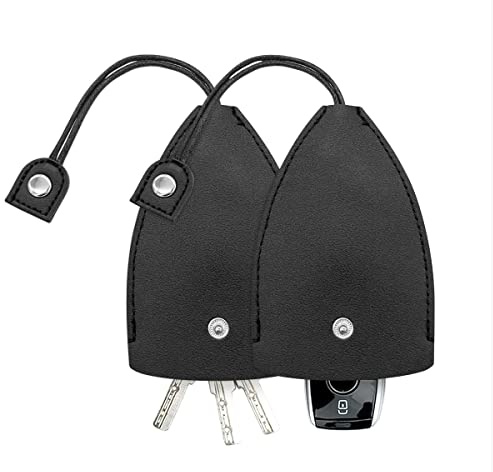 Funda para llave de coche, 2 bolsas creativas extraíbles para llaves, de piel sintética, gancho protector de gran capacidad