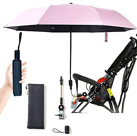 Sombrilla con Toldo For Cochecito De Bebé, Sombrilla UV Universal For Cochecitos Y Cochecitos, Sombrilla con Clip For Cochecito, Sombrilla For Cochecito De Bebé con Abrazadera De Fijación Ajustable (
