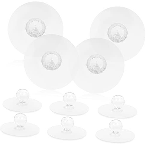 Angoily 10pcs Crystal Self-Adhesive Cabinet Knobs Acrylic Drawer Handles Punch-Free Door Pulls Suitable for Smooth Surfaces Including Glass Metal Tile Marble Multi-Purpose Use