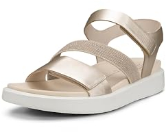 ECCO Women's Flowt 273713 Sandal, Pure White Gold, 6.5/7 UK