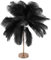 Feder-Tischlampe, Nachttischlampe, Künstlicher Federschirm, LED-Schreibtischlampe für Schlafzimmer, Wohnzimmer, Büro, Zuhause (Schwarz)