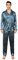 RuanMM Ensemble Pyjama en Satin Soyeux pour Homme, Haut à Manches Longues et Pantalon Long, vêtements de Nuit Soyeux pour Homme （Papillon-XXL）
