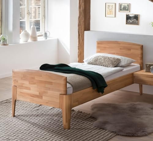 Hasena Komfortbett Seniorenbett Luano 30 Kernbuche massiv 100x200