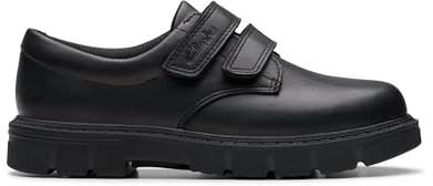 Clarks Lorcam Loop Y Childrens Black Leather, 8.5