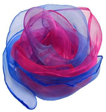 Whakano 20 Stück Square Jongliertücher Seidentücher Chiffontücher 60cm,Zweifarbiger Performance Tanztücher,Gymnastiktücher Jonglier Tücher Schal für Jonglieren,Tanzen,Sensorisches,Königsblau Lila Rot