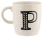 FabFinds Hugga Mug with Initials Classic Ceramic Mug Large Gift Coffee Cups 330ml (P)