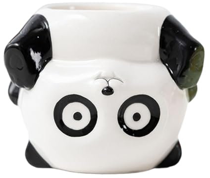 LOVIVER Tier-Pflanzgefäß, Blumentopf, Geschenk, Schreibtisch-Behälter, Pflanzenhalter, Blumenvase für Balkon, Schlafzimmer, Haus, Garten, Panda 10x8.3x8.5cm