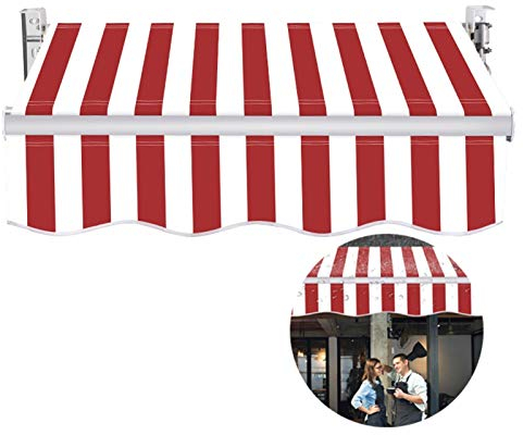 WYRMB Ersatzüberdachung für Terrassenüberdachung, einziehbare Markisen, Wind-/regenfester Sonnenschutz aus Polyester für die Terrasse im Freien, 330 g/m², 23 Größen (A 7 x 3 m)