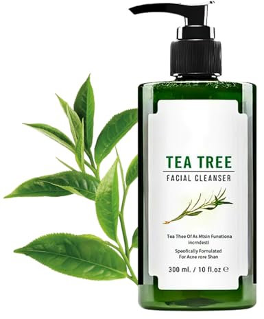 300ml Tea Tree Face Wash, Large-capacity Facewash With Tea Tree Oil, Tea Tree Acne Face Wash, Exfoliating Face Wash, Foaming Cleanser For Acne Prone & Oily Skin Face Wash - Soothe Facial Skin Care