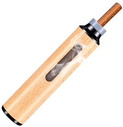 YJFY 1 Satz Taschenaschenbecher Holz Zigaretten Taschenascher Holz Zigarettenhalter Tragbarer Fasst 5 Zigarettenaschen Für den Einsatz bei der Arbeit, im Auto und auf Reisen (Rohholzfarbe)
