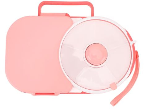 Haofy Caja Sellada Giratoria Versátil para Refrigerios, Contenedor de Frutas a Prueba de Humedad, Lonchera para el Hogar con Tapa, Bandeja de Frutas Multifuncional Adecuada para (Rosado)