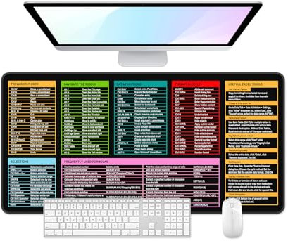 Desk Pad, 32 x 16 XXXL Extended Large Gaming Mouse Pad, Desktop Decor Desk Mat, Men Women Office Supplies and Accessories, Cute Anime Mouse Mat for Laptop & Keyboard, Excel Shortcuts