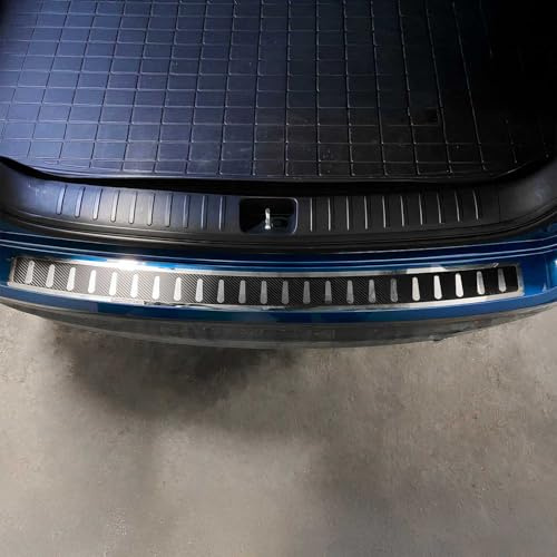 OMAC Ladekantenschutz für Hyundai Tucson 2019-21 Facelift Edelstahl Carbon | Edelstahl carbon foliert, Stoßstangenschutz, fahrzeugspezifische Passform