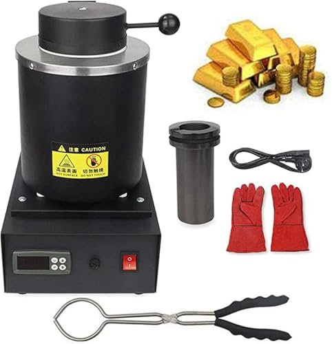 Four de Fusion d'or électrique 1800 W, Machine de Fusion de métaux numérique de 2102 ℉, kit de Moulage de métal avec creuset en Graphite pour ferraille de Fonte, Argent, Or, cuivre, Four de