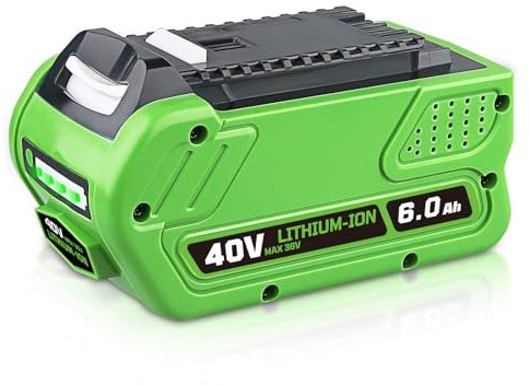 40V 6.0Ah Li-ion 29462 Replacement for Greenworks 40V Battery Compatible with Greenworks Battery 29727 29252 20642 29472 29462 G-MAX Tools