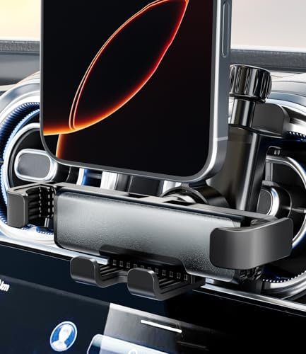 ALAFLY Soporte Movil Coche para Mercedes Benz A/B/C/E/G-Class/GLA/GLK/EQE/Mini Cooper Accesorios [Gravedad de Bloqueo Automático], Compatible con Fundas Gruesas, Operación con Una Mano