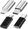 Adaptador USB C (4 Piezas), Adaptador USBC Macho a Micro USB Hembra, USBC Hembra a MicroUSB Macho OTG, Compatible con Smartphones, Tablets y Otros Dispositivos(Negro y Plata)
