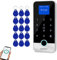 ReaIOKbii Bluetooth Tuya APP Smart Fingerabdruck Zugangskontrollmaschine RFID-Tastatur-Controller IP65 Wasserdicht 13,56 MHz IC Schlüsselanhänger Türöffner Hintergrundbeleuchtung Tastatur