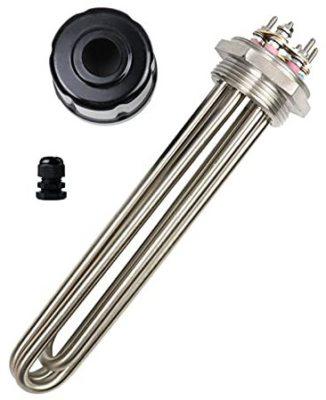 BDAYEK Water heater parts 220v/380v DN40 1.5 BSP Immersion Heater Instant Electric Heating Element Water Tank Heater (Color : 220V, Size : 6KW 290mm)(380v,6KW 290mm)