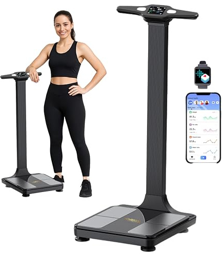 Smart Scale Pro Max - Smart Waage mit BMI, Körperfett, Muskelmasse, FSA/HSA berechtigte Körperzusammensetzungswaage mit digitaler Gewichtsverfolgung, Körperscan-Waage mit Griff, Körperscanner