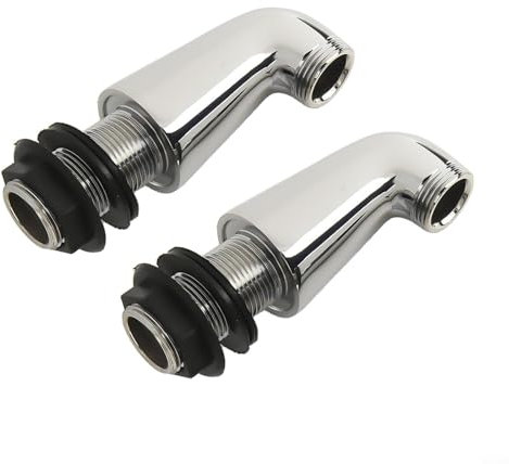 Alanmoship Chrome Bath Filler Shower Mixer Tap Legs Adapter Extension, 2Pcs Deck Mounted G3/4 Inlet Wall To Deck Converter Zinc Alloy Silver Polished
