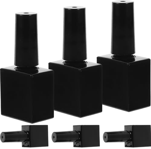 IMIKEYA Lot de 6 Flacons de Vernis à Ongles Gel Vides, Verre Noir Opaque 10 Ml, Pinceau Intégré, Rechargeables, pour Manucure Professionnelle et Voyage