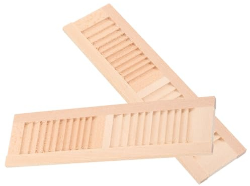 Homoyoyo Lot de 2 Volets Miniatures en Bois DIY pour Maison de Poupée Décorations de Meubles à Volets Miniatures Ornements pour Jouets D'imitation Surface Lisse et Robuste Taille Mini