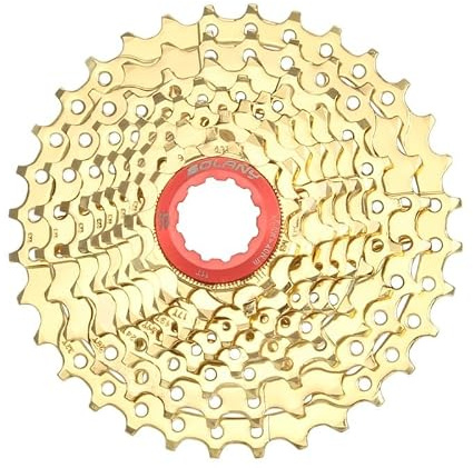 YATINGZHANG Fahrrad Zahnkranz MTB Fahrrad Freilauf 8 9 10 11 Geschwindigkeit 40 42 46 50T Schwungrad Mountainbike Radfahren Kassette Zubehör(9Speed 11-32T Gold)