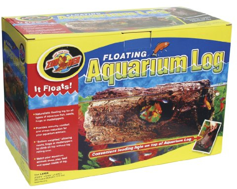 Zoo Med FA-30 Floating Aquarium Log, LG schwimmendes Versteck für Fische, Holzstammoptik, rollt nicht im Wasser