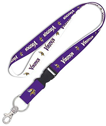 Wincraft NFL Schlüsselband Lanyard Minnesota Vikings Vikings-themed keychain, Unisex, Mehrfarbig Purple and Gold